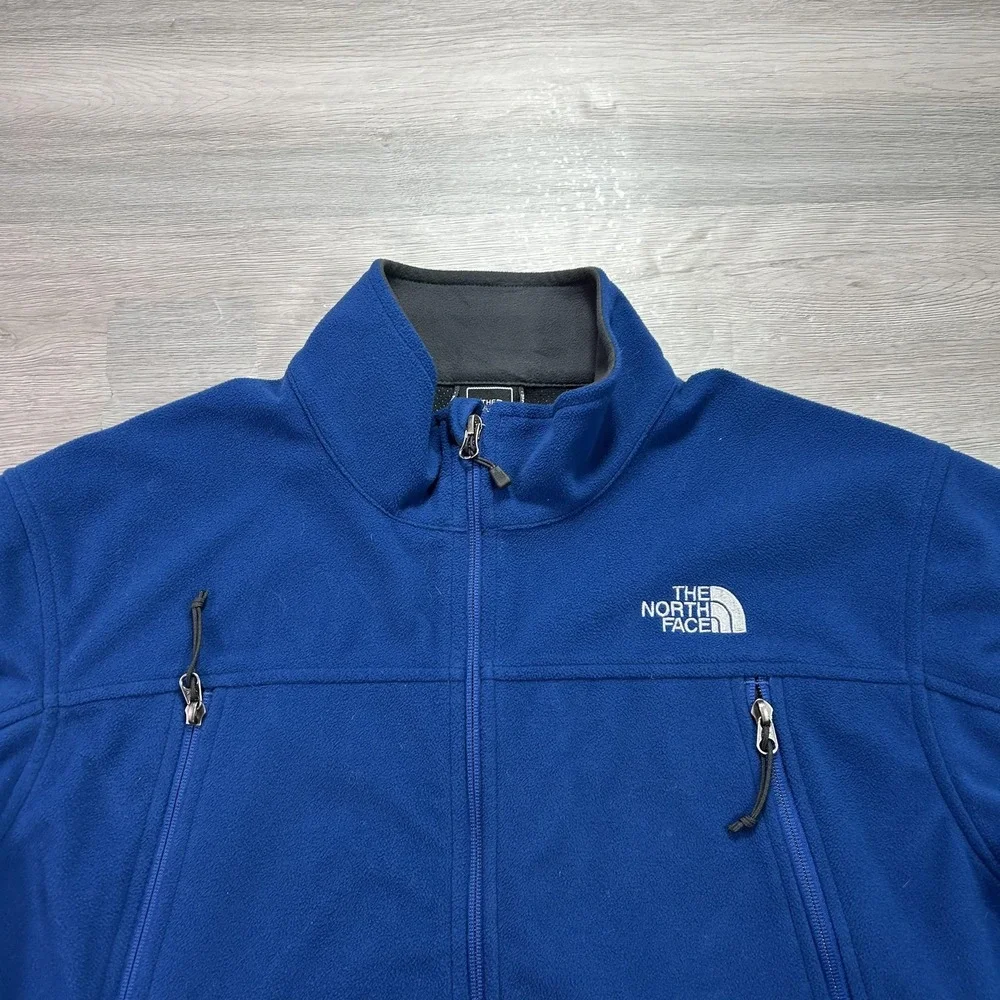 The North Face Jacket Mens XL Blue Fleece Full Zip‎ Lined Pockets Outdoor Warm